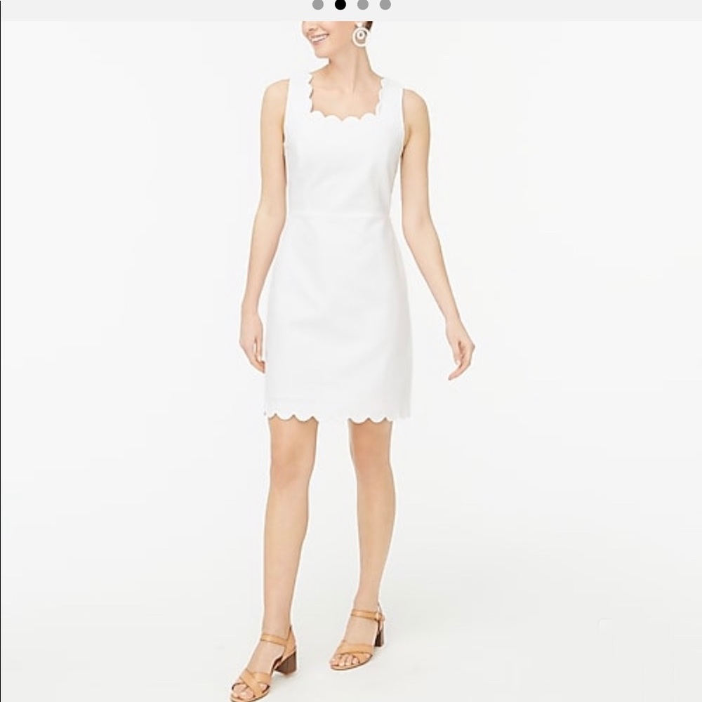 J Crew Scalloped Basketweave Dress NWOT 10